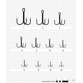 Крючки тройные Kujira серия 536 BNY (10шт)