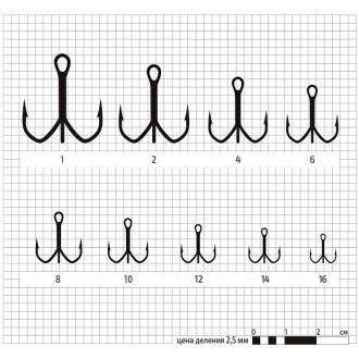 Крючки тройные Kujira серия Spinning 519 Bn (8шт)