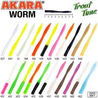 Силиконовая приманка Akara Trout Time WORM 3 Shrimp (10шт)