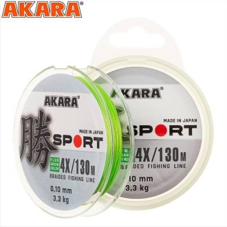 Шнур Akara Sport X-4 Fluo Green 130