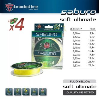 Шнур Sprut Saburo X-4 Fluo Yellow 95