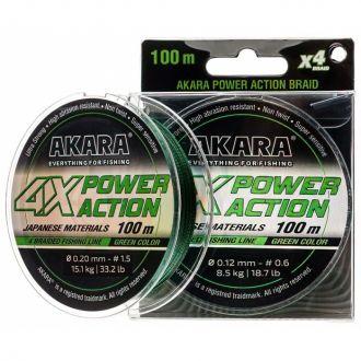 Шнур Akara Power Action X-4 Green 100
