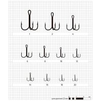 Крючки тройные Kujira серия 536 BNR (10шт)