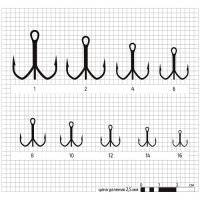 Крючки тройные Kujira серия Spinning 519 Bn (8шт)
